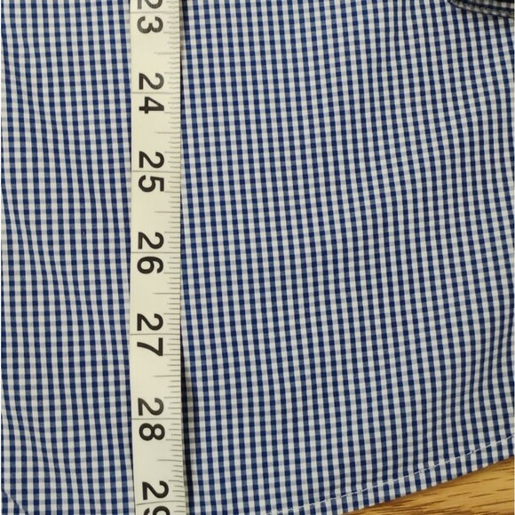 Calvin Klein Checkered Dress Shirt Button up Blue and White Woven size Large - Picture 4 of 15